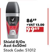 Shield R/On Assorted-6 x 50ml