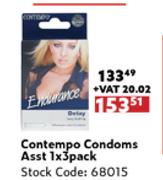 Contempo Condoms Assorted-1x3 Pack