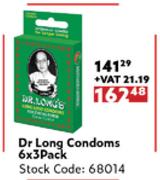 Dr Long Condoms-6x3 Pack
