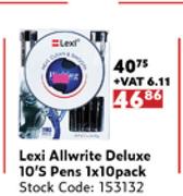 Lexi Allwrite Deluxe 10's Pens 1 x 10 Pack
