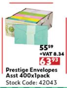 Prestige Envelopes Assorted 400 x 1 Pack