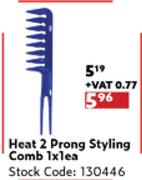 Heat 2 Prong Styling Comb-1 x 1 Each