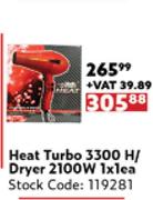 Heat Turbo 3300 H/Dryer 2100W-1 x 1 Each