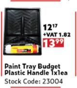 Paint Tray Budget Plastic Handle-1x1 Each