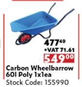 Carbon Wheelbarrow 60L Poly-1x1 Each