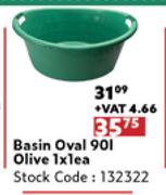 Basin Oval 90L Olive-1 x 1 Each