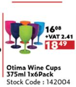 Otima Wine Cups 375ml-1 x 6 Pack