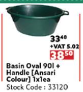 Basin Oval 90L + Handle Ansari Colour-1 x 1 Each