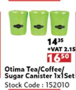 Otima Tea/Coffee/Sugar Canister-1 x 1 Set