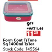 Form Cont T/Tone Square 1400ml-1 x 1 Each