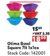 Otima Bowl Square 7Lt-1 x 1 Each