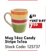 Mug 14oz Candy Stripe-1 x 1 Each