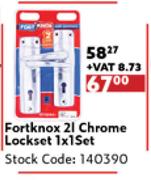 Fort Knox 2 Lever Chrome Lockset-1x1 Set
