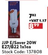 JJP E/Saver 20W E27/B22-1 x 1 Each