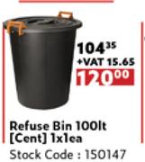Refuse Bin 100L Cent-1 x 1 Each