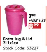Form Jug & Lid 2Lt-1 x 1 Each