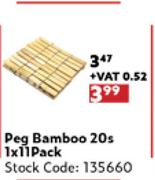 Peg Bamboo 20s-1x11 Pack