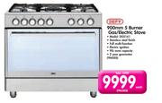Defy 900mm 5 Burner Gas/Electric Stove-DGS161
