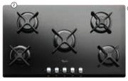 Whirlpool 900mm Gas On Glass Hob AKT933/NB