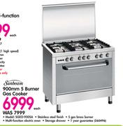 Sunbeam 900mm 5 Burner Gas Cooker SGEO900SA