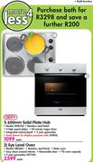 Defy 600mm Solid Plate Hob DHD358 + Defy Eye Level Oven DBO461