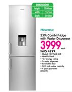 Hisense 359Ltr Combi Fridge with Water Dispenser H359BME-WD