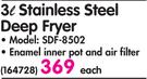 Sunbeam 3L Stainless Steel Deep Fryer SDF-8502