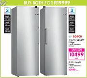Bosch 324L Upright Fridge KSV33NI31Z + Bosch 225L Upright Freezer GSN33VI31Z-Both For