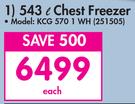 KIC 543L Chest Freeser KCG 570/1 WH-Each