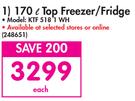 KIC 170L Top Freezer/Fridge KTF 518 1 WH-Each