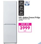 KIC 239L Bottom Freezer/Fridge KBF 525/1 WH-Each
