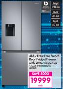 Samsung 488L Frost Free French Door Fridge/Freezer With Water Dispenser RF49A5202SL/FA-Each