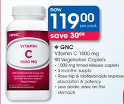 GNC Vitamin C 1000mg-90 Vegetarian Caplets