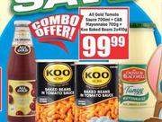All Gold Tomato Sauce 700ml + C& B Mayonnaise 700g + Koo Baked Beans 2 x 410g-Combo