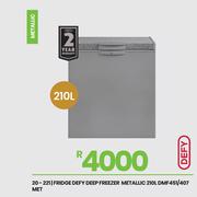 Defy 210L Metallic Fridge Deep Freezer DMF451/407 MET 20-221
