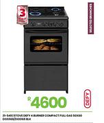 Defy 4 Burner Compact Full Gas 50 x 60 BLK Stove DGS568/DGS168 21-549