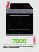Defy Blk Oven DBO486 + Ceran Hob DHD406 Stove Combo DCB866E/DCB866 21-540
