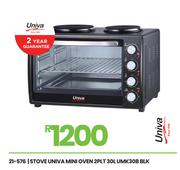 Univa 30L BLK 2 PLT Mini Oven Stove UMK30B 21-576