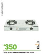 Alva 2 Burner Gas S/Steel Stove GCS04 21-518