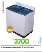 Midea 15Kg T/T WHT W/Machine KL15TTG1W 22-336