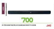 JVC 30W Home Theatre Sound Bar BT TH-N322B