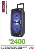 JVC 10" (2x1) 80W BT + Mic Home Theatre Trolley Speaker XS-N518PB 23-764