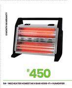 Homestar 4 Bar Heater HS106-F1 + Humidifier  54-140