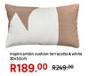 Inspire Ambin Terracotta & White Cushion 30 x 50cm