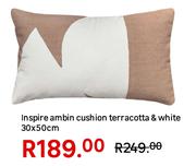 Inspire Ambin Terracotta & White Cushion 30 x 50cm