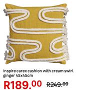 Inspire Carex Cushion With Cream Swirl Ginger 45 x 45cm