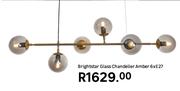 Bright Star Glass Amber Chandelier 6 x E27