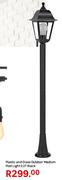 Plastic & Glass Outdoor Medium Post Light E27 Black