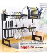 Kitchen Over Sink Space Saver Dish Drying Rack