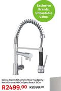 Delinia Alain Kitchen Sink Mixer Tap Spring Neck Chrome H46cm Spout Reach 31cm